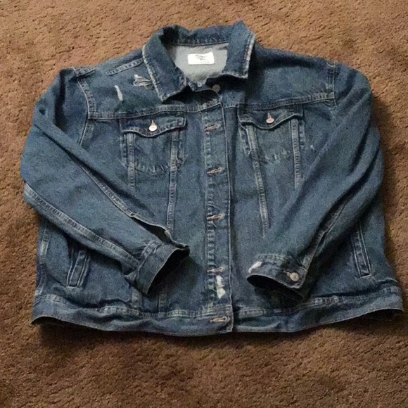 Old Navy Jackets & Blazers - OLD NAVY BOYFRIEND DISTRESSED DENIM JACKET, XL, nearly new.